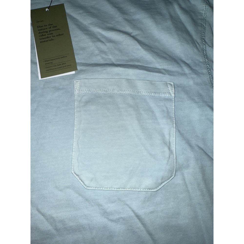 Goodfellow Vintage Wash Long Sleeve Blue Pocket Tee NWT XL - Picture 3 of 4